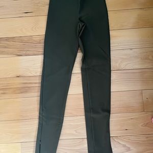 Green Cotton On Ankle Zip Ribbed Leggings